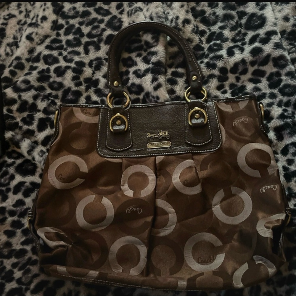 Coach Brown Signature Tote Bag